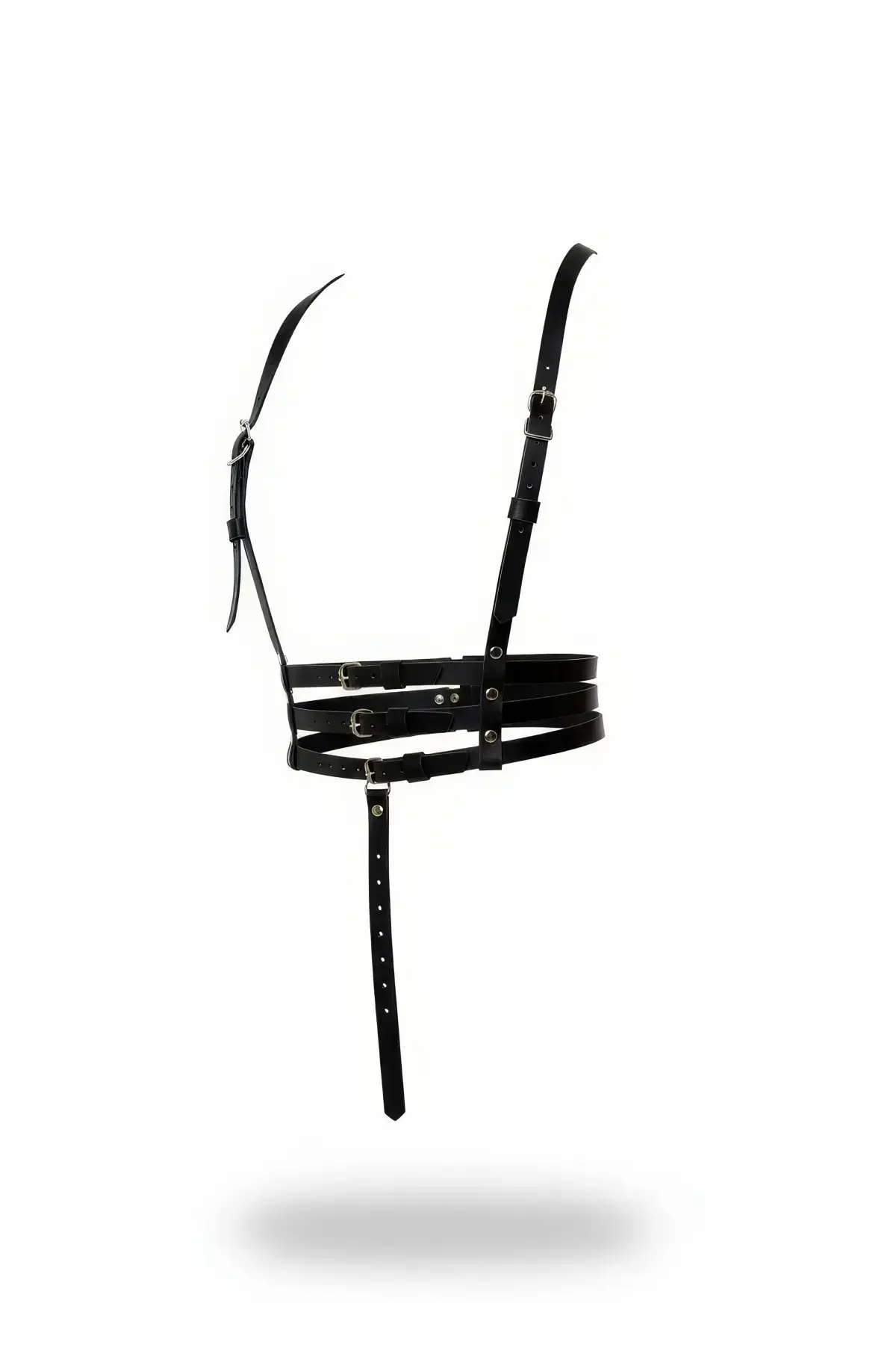 Black Women's Belt with Leather Buckle Body Accessory - SH178