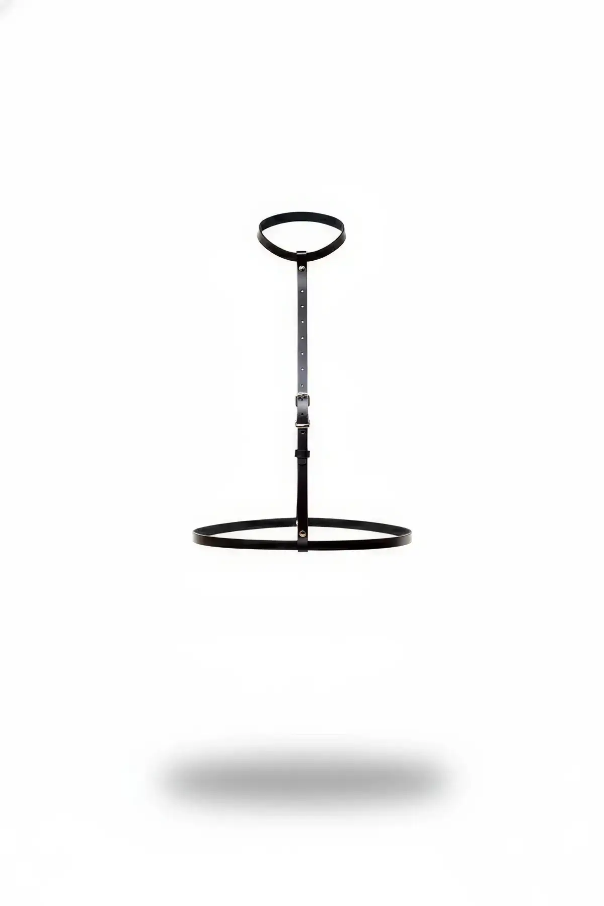 Black Women's Belt, Thin Leather, Adjustable Buckle - SH188