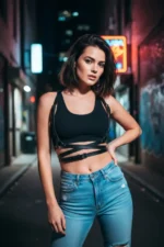 Black Women's Belt with Multiple Band Detail Body Belt - SH198 - Image 3