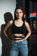 Black Women's Belt with Multiple Band Detail Body Belt - SH198 - Image 4