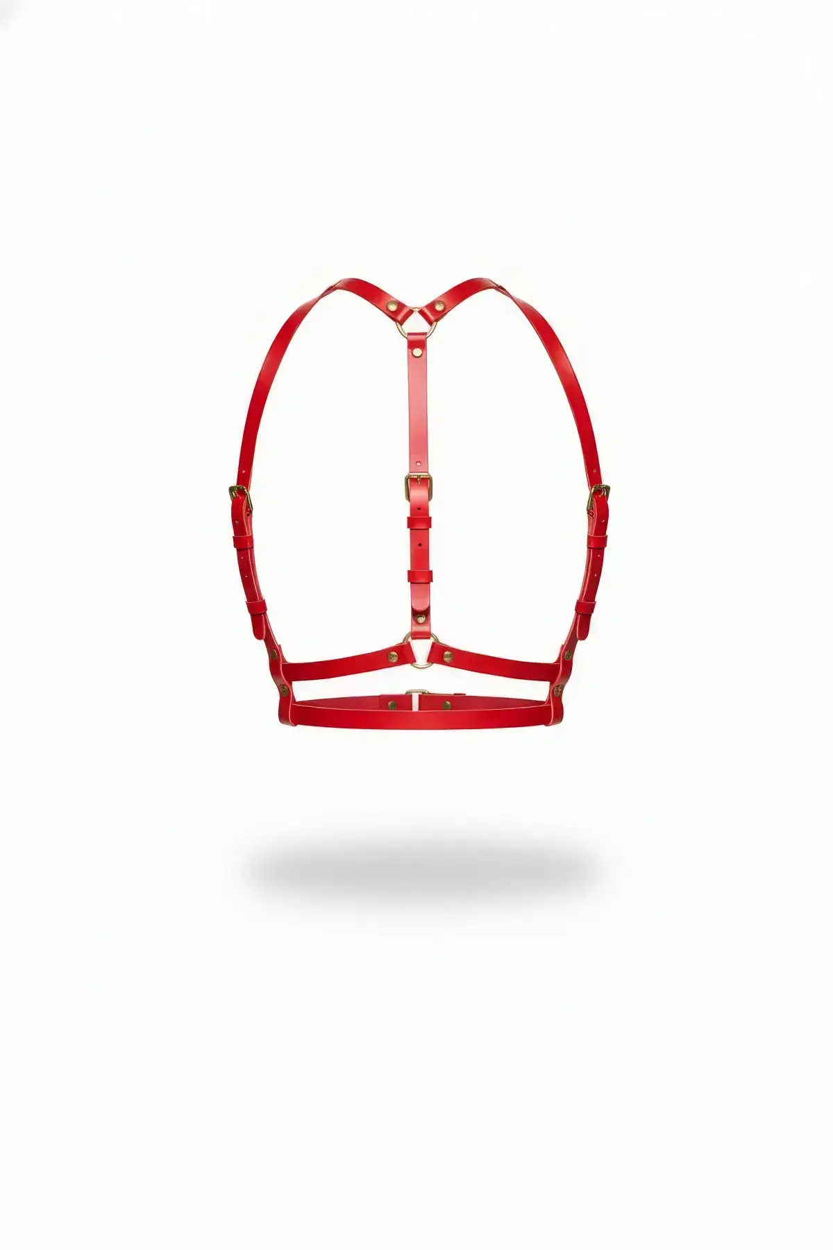 Red Women's Leather Belt with Multiple Straps Body Accessory - SH205