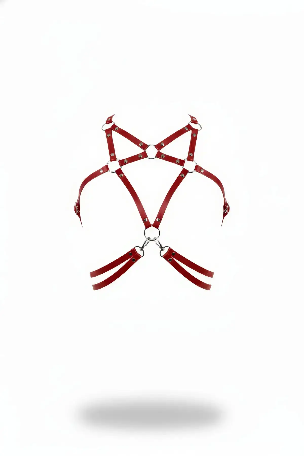 Red Women's Belt with Leather Ring Detail Body Accessory - SH211