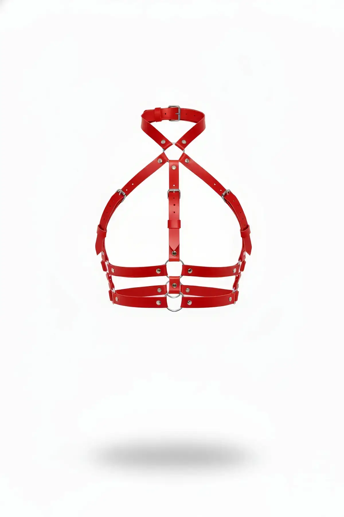 Red Women's Belt Multi-Strap Leather Body Accessory - SH218