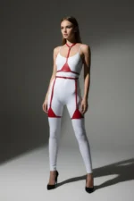 Red Harness Set Leather Adjustable Full Body Set - SH226 - Image 4