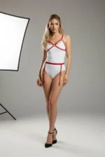 Red Harness Set with Ring Detail Body Belt - SH228 - Image 2