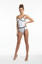 Black Harness Set with Metal Ring Leg Bands - SH228