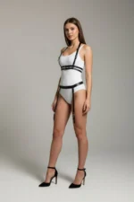 Black Harness Set Faux Leather Buckle Body Accessory - SH232