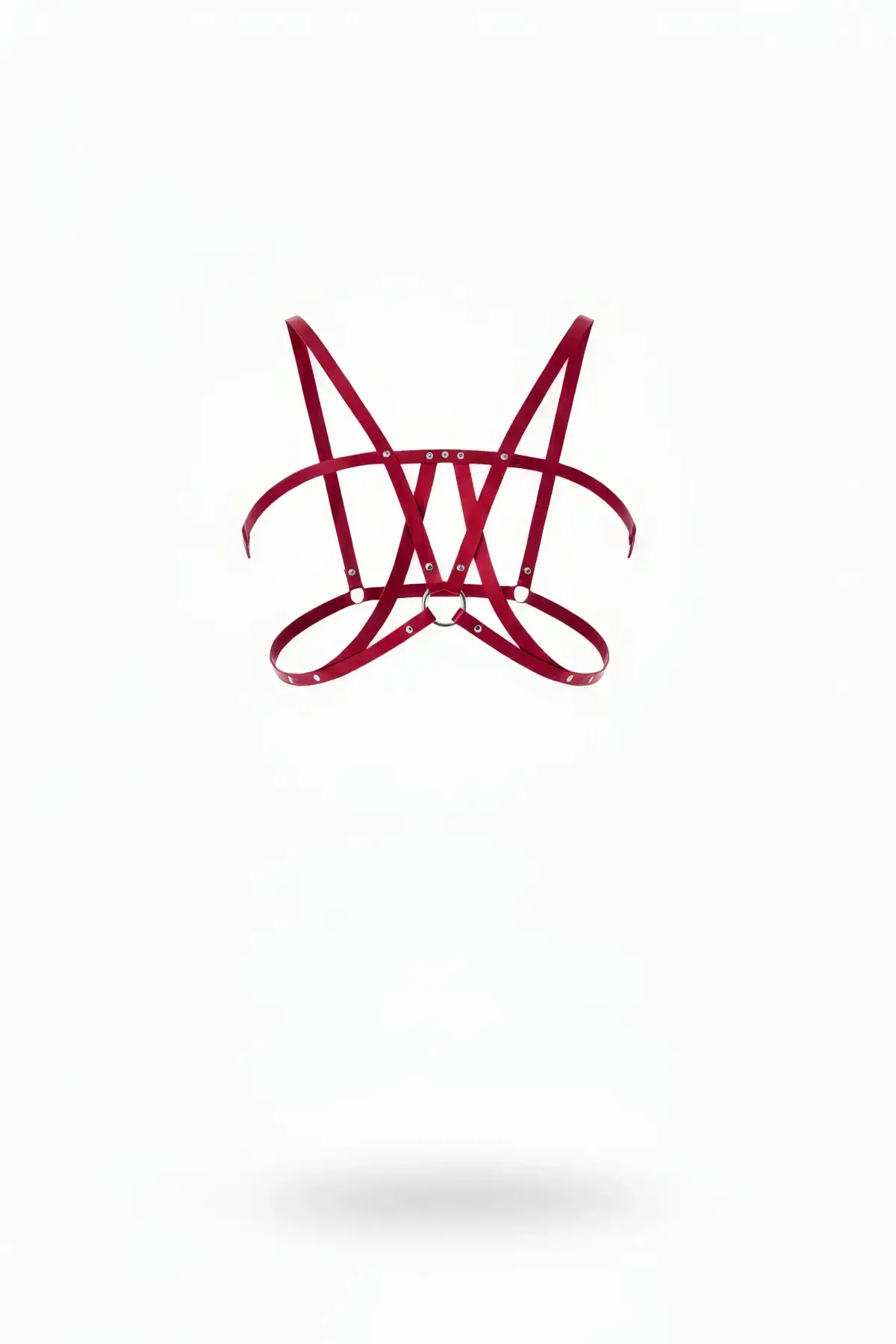 Red Chest Harness Leather Crossbody Accessory - SH236