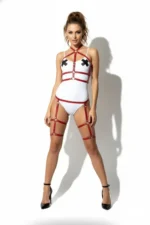 Red Harness Set Leather Band Body Garter Set - SH272