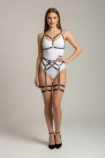 Black Harness Set with Body Garter and O-Ring Detail - SH289 - Image 3
