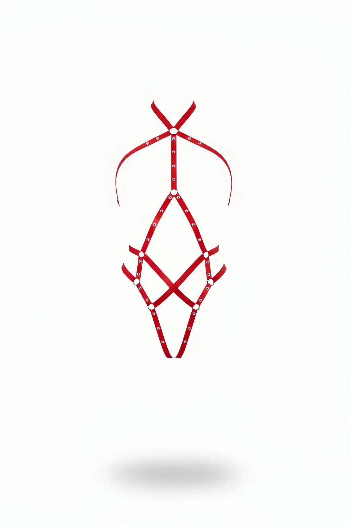 Kırmızı Metal Halkalı Şeritli Body Harness SH295