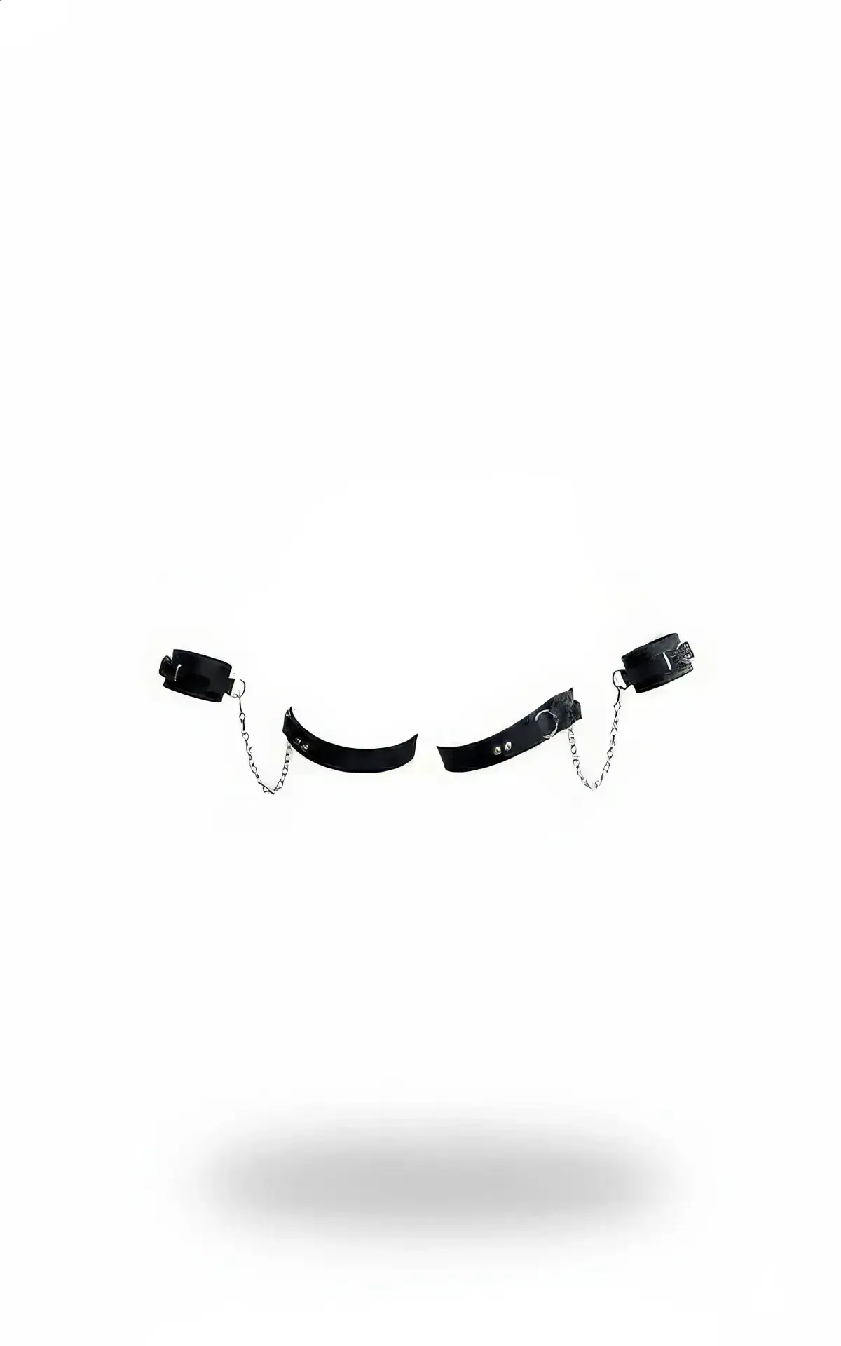 Black Harness Set with Chain Detail and Leather Cuffs - SH300