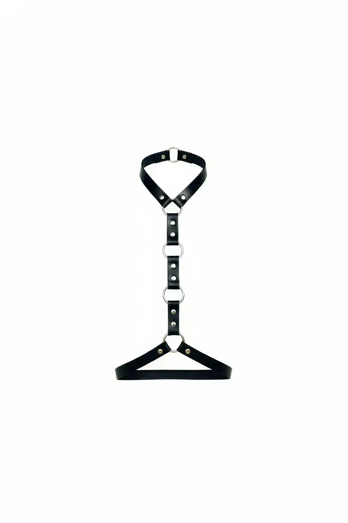 Black Women's Leather Belt with O-Ring Detail Body Accessory - SH307