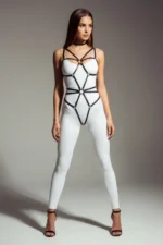 Siyah Suni Deri Halka Detaylı Çoklu Bantlı Body Harness SH338 - Image 4