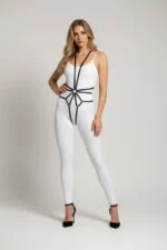 Siyah Suni Deri Halka Detaylı Boyundan Geçmeli Bel ve Kalça Body Harness SH339 - Image 2