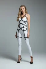 Black Leather Body Harness Multi-Strap Body Accessory - SH348 - Image 2