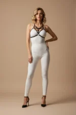 Black Chest Harness with Leather Details and Multiple Straps - SH352