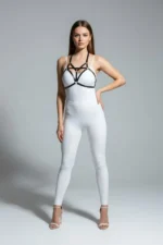 Black Chest Harness with Leather Details and Multiple Straps - SH352 - Image 3