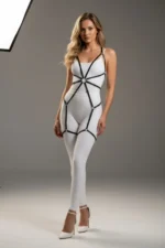 Siyah Suni Deri Halkalı Kafes Detaylı Tam Vücut Body Harness SH360 - Image 2