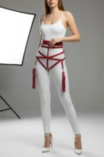 Red Women's Belt Multi-Strap Tassel Body Belt - SH397 - Image 2