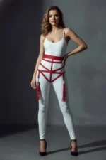 Red Women's Belt Multi-Strap Tassel Body Belt - SH397 - Image 3