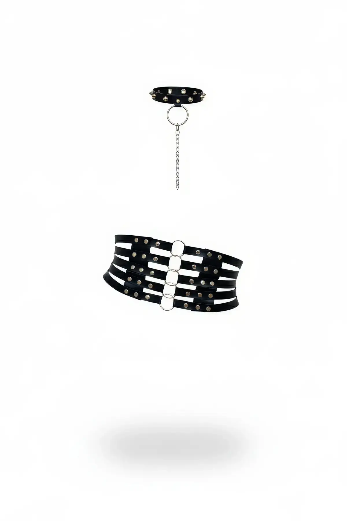 Black Women's Belt Thick Studded Corset Waist Belt - SH492