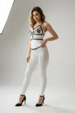 Siyah Zincir Detaylı Kemerli Deri Etek SH496 - Image 3