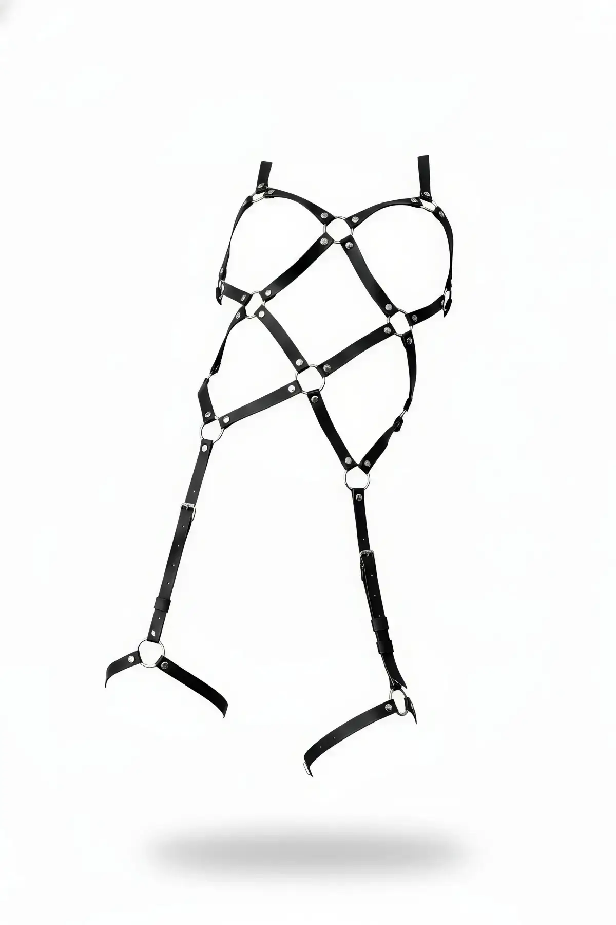 134701.webp Black Garter Harness Leather Cage Body Accessory - SH508 - Image 1