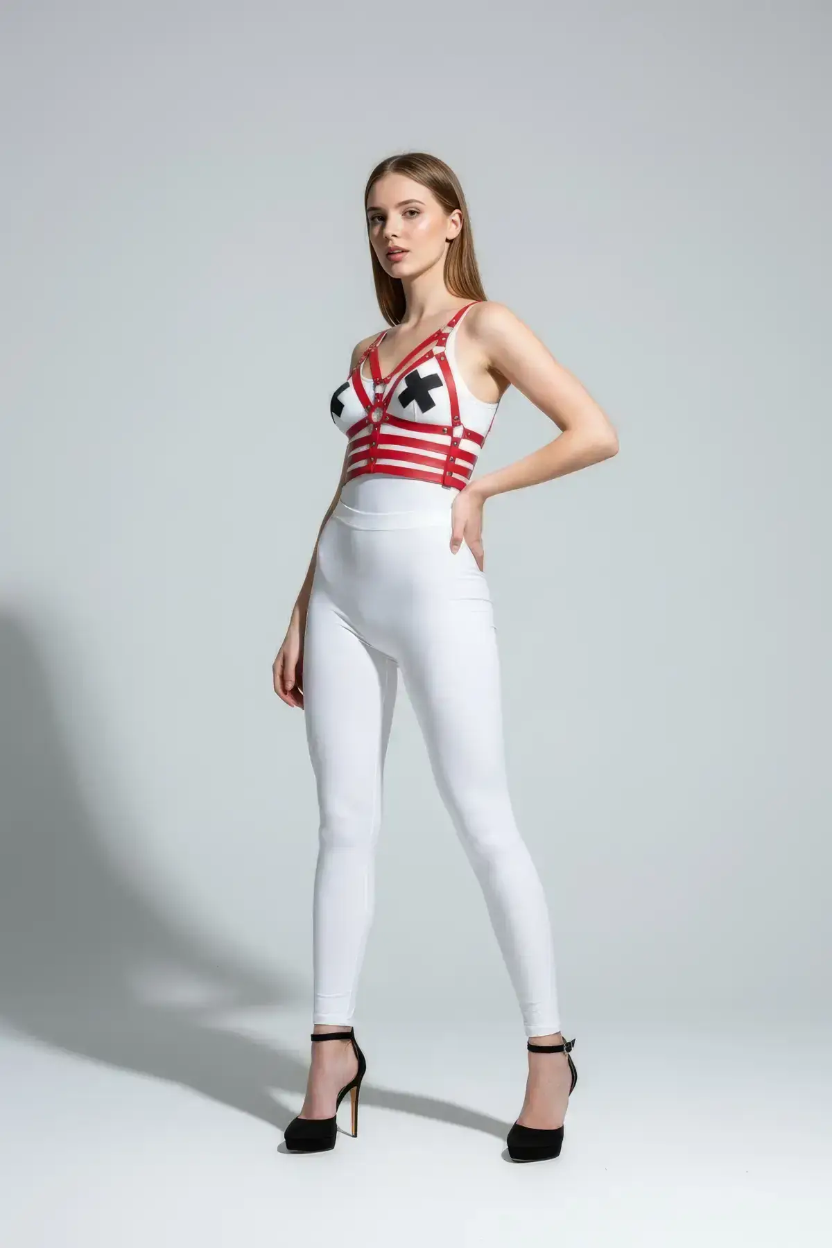 Red Women's Belt Cross Strap Body Accessory - SH511