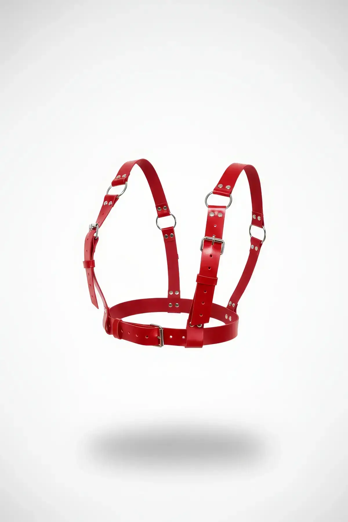 Red Women's Belt with Body Detail and Metal Buckle - SH529