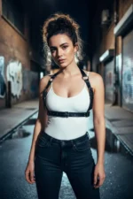 Black Women's Faux Leather Body Belt with Multiple Buckles - SH529 - Image 4