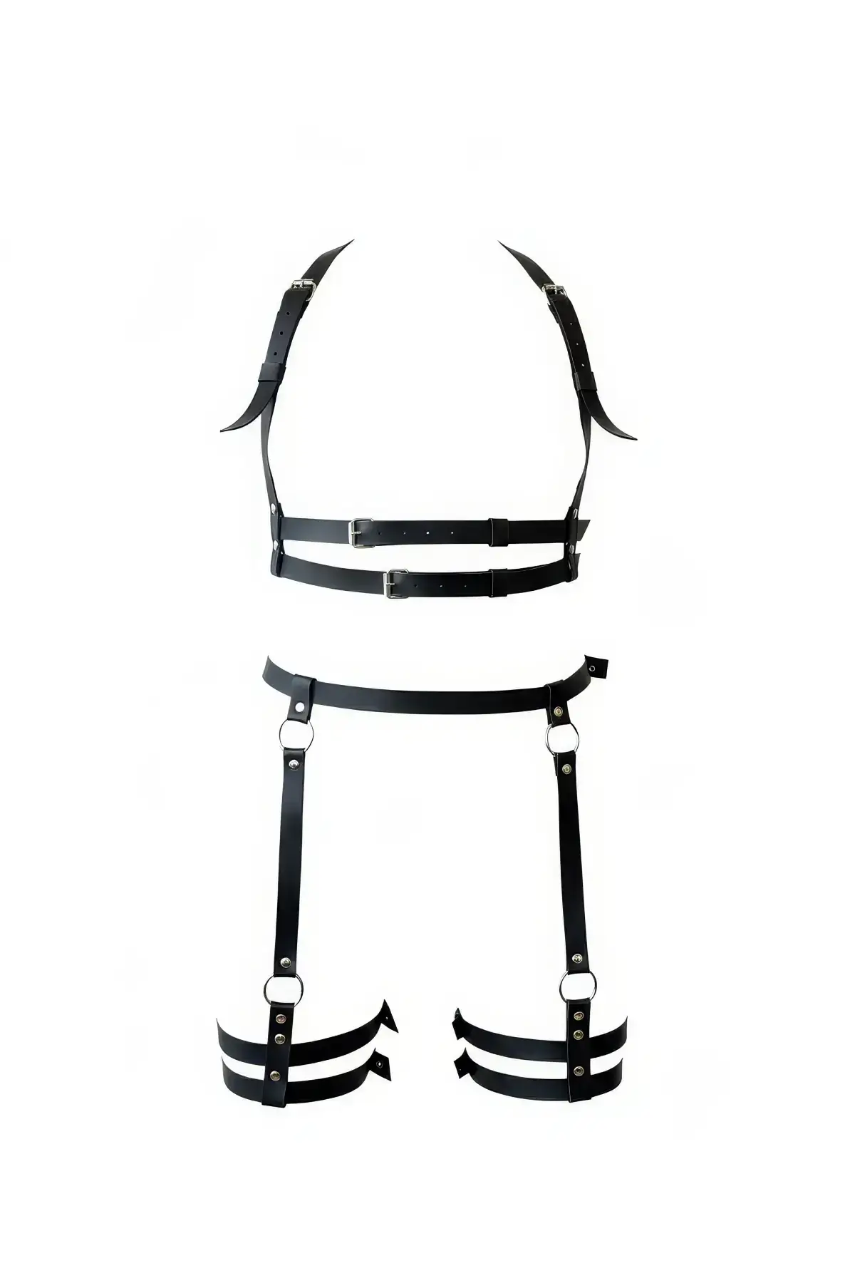 134769.webp Black Garter Harness Leather Buckle Body Accessory - SH537 - Image 1