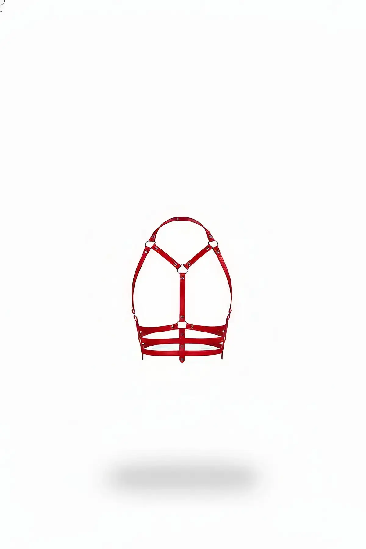 Red Women's Leather Belt with Multiple Straps Body Accessory - SH543