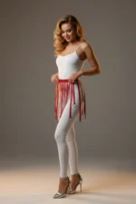 Kırmızı Halka Detaylı Deri Mini Etek SH579 - Image 2