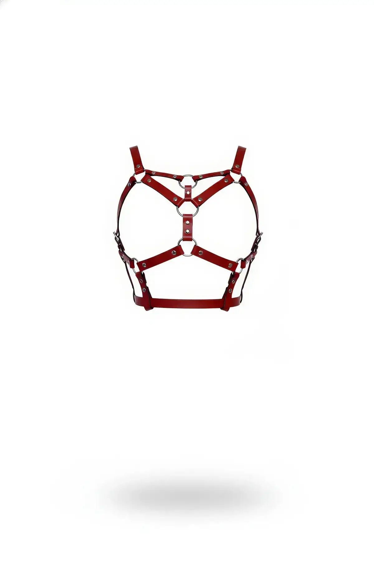 Red Women's Belt with Metal O-Ring Detail Body Accessory - SH580