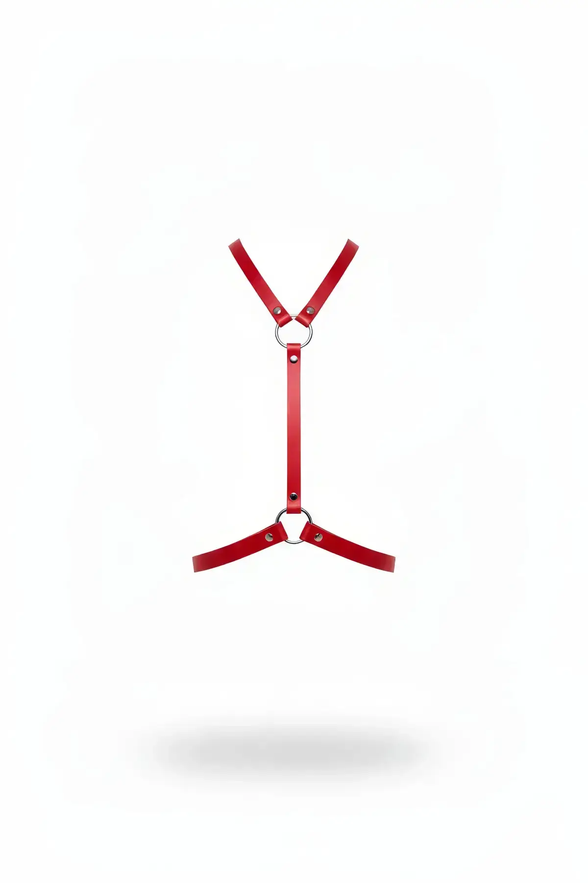 Red Women's Belt with Leather Ring Detail Body Accessory - SH581