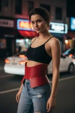 Women's Leather Belt Corset Thick Waist Accessory - SH611 - Image 3