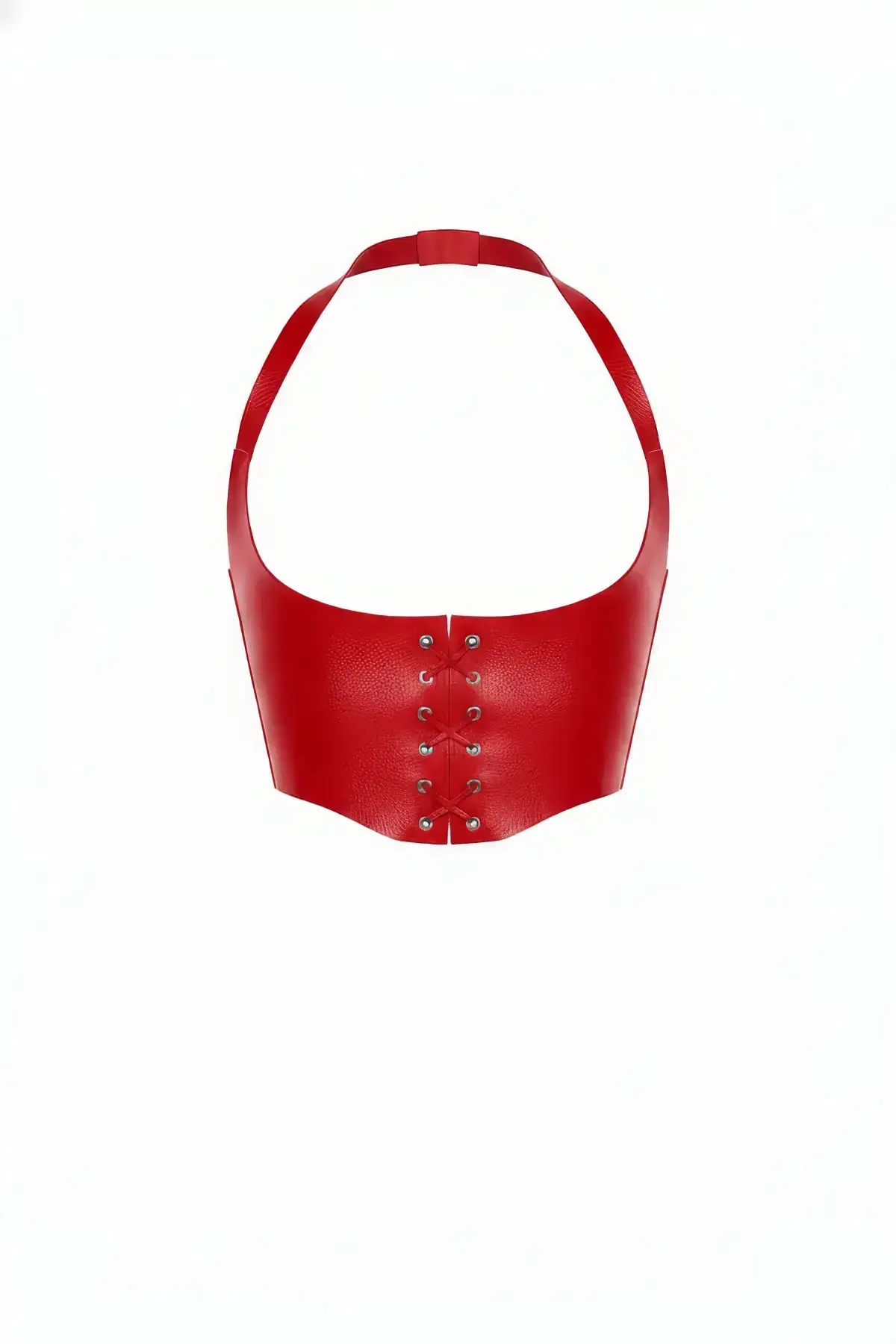 Red Women's Belted Corset with Wide Waist Detail - SH613