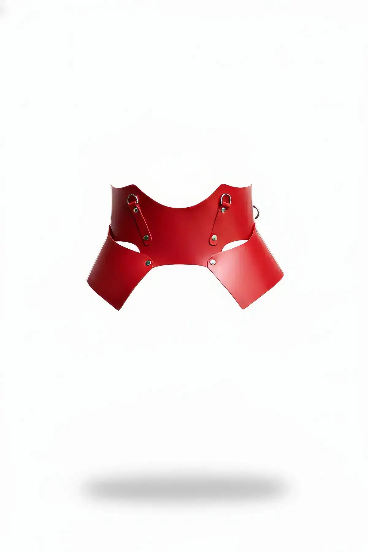 Red Women's Wide Leather Corset Belt Waist Accessory - SH619