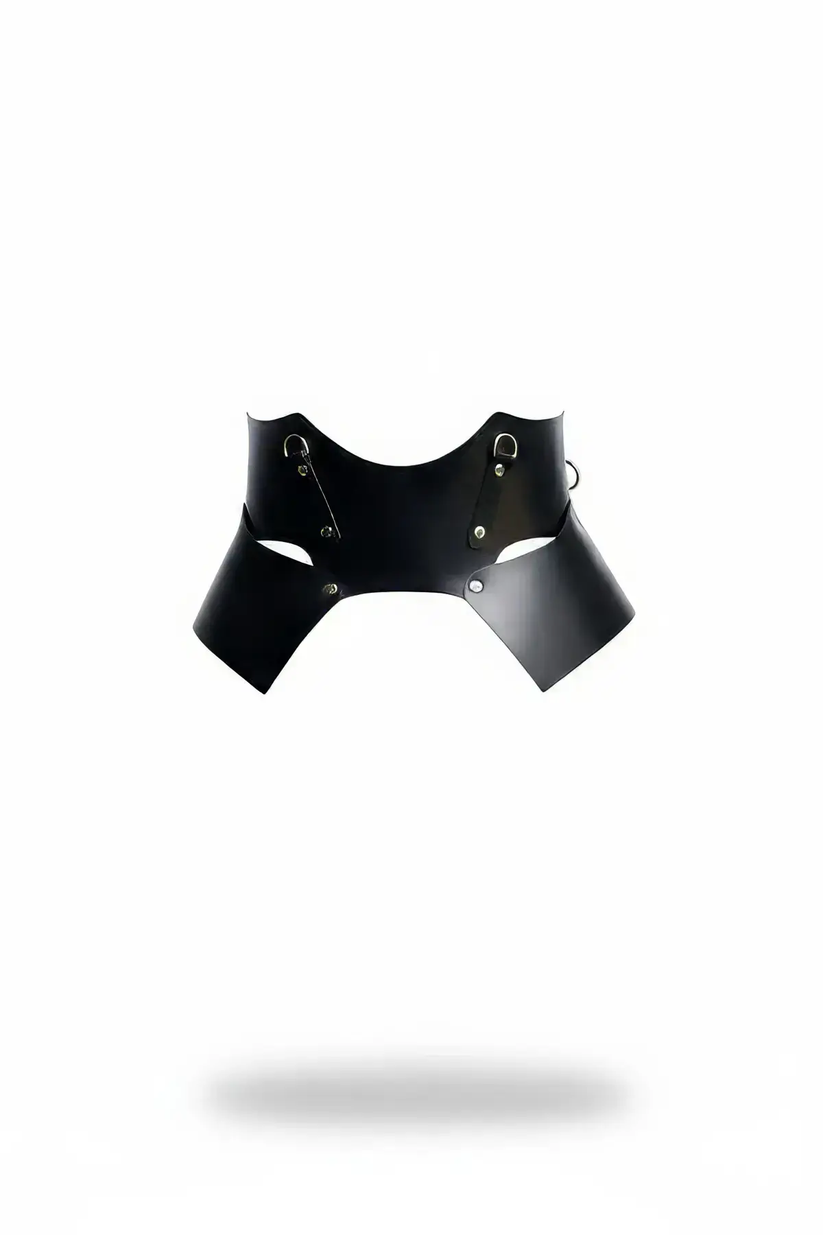 Black Women's Wide Cut Leather Belt with D-Ring - SH619