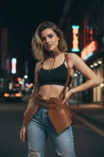 Women's Wide Corset Style Belt with Buckle - SH622 - Image 3