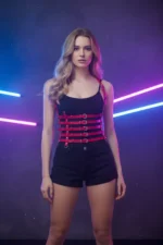 Red Women's Leather Belt Multi-Strap Body Accessory - SH626 - Image 3