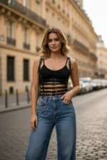 Black Women's Belt Multi-Buckle Body Belt - SH626