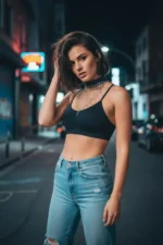 Siyah Metal Halkalı ve Gümüş Çoklu Zincir Sallantılı Choker Kolye SH629 - Image 3