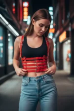 Red Women's Belt Multi-Buckle Corset Body Belt - SH630 - Image 4