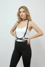 Black Women's Belt with O-Ring Detail Body Belt - SH632 - Image 4