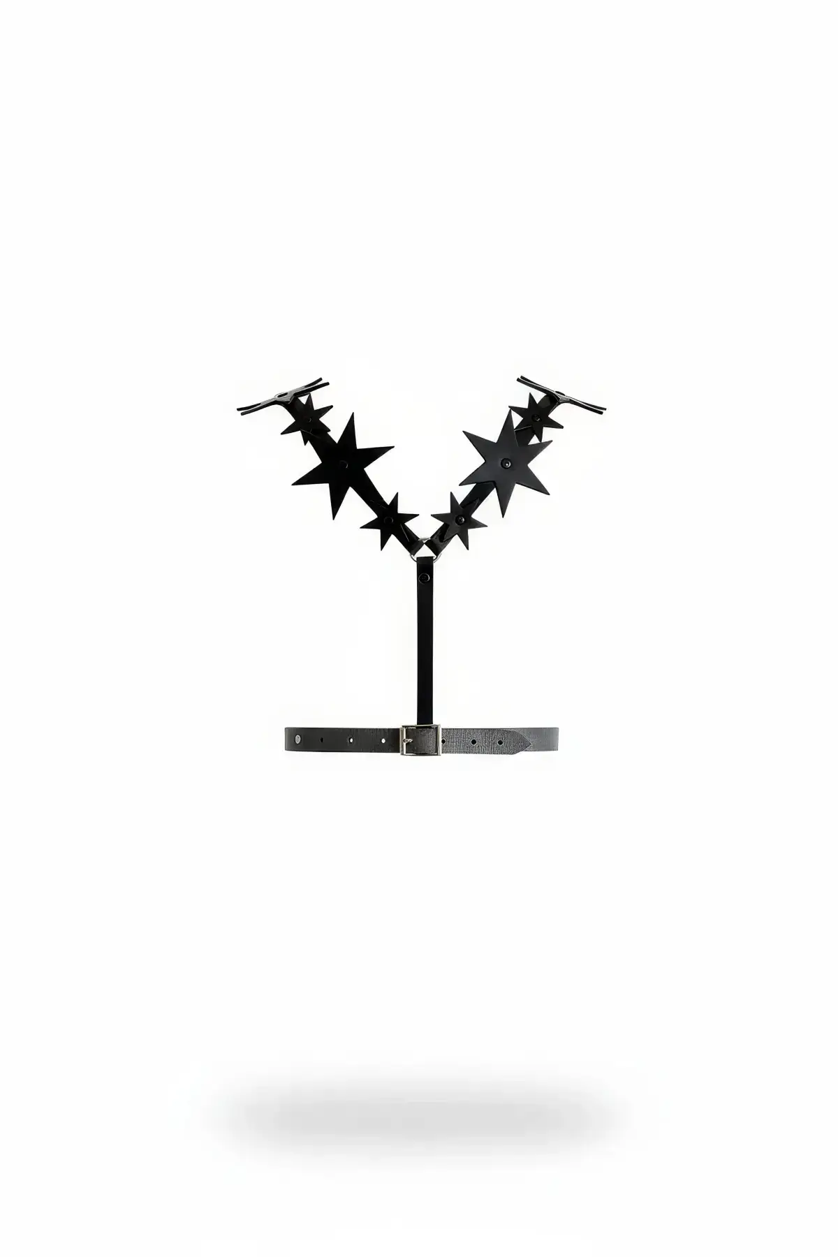 Black Women's Belt with Star Detail Body Accessory - SH634