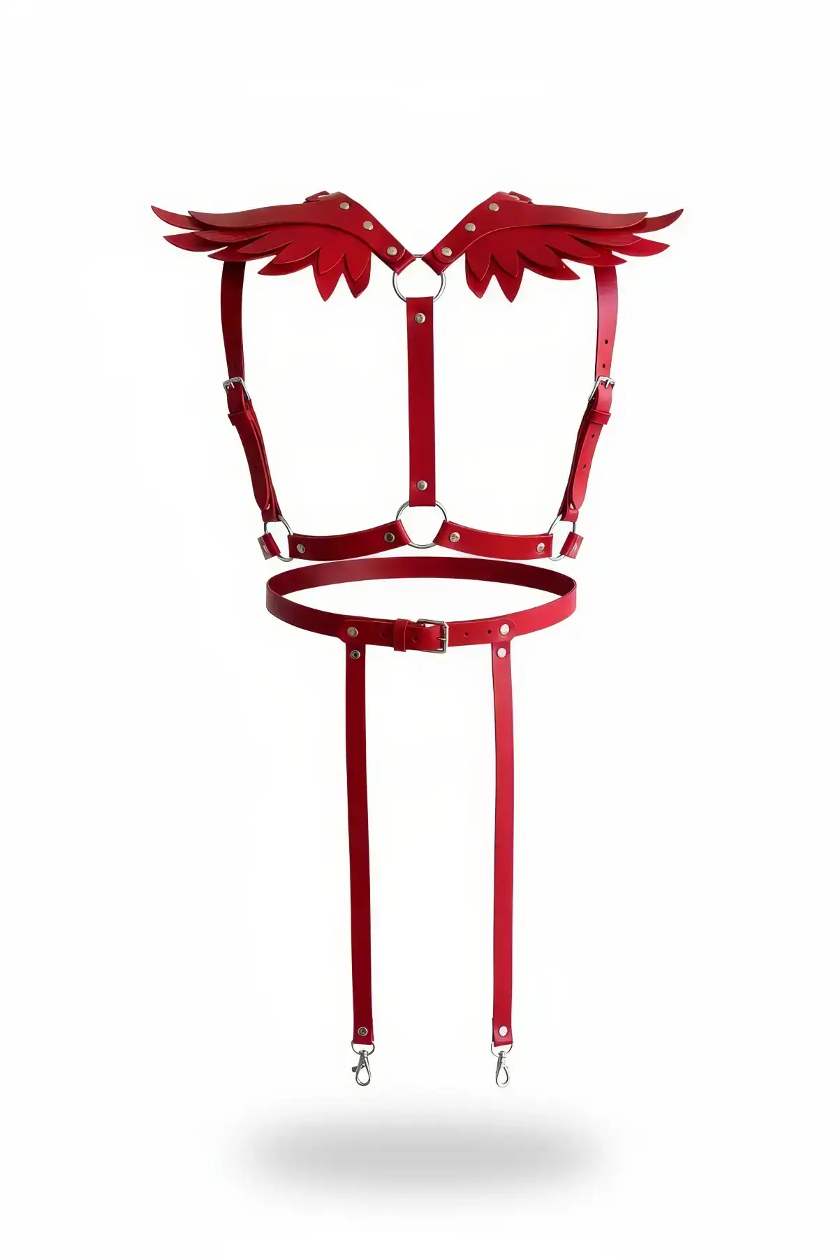Red Women's Belt with Wing Detail Shoulder and Body Accessory - SH642