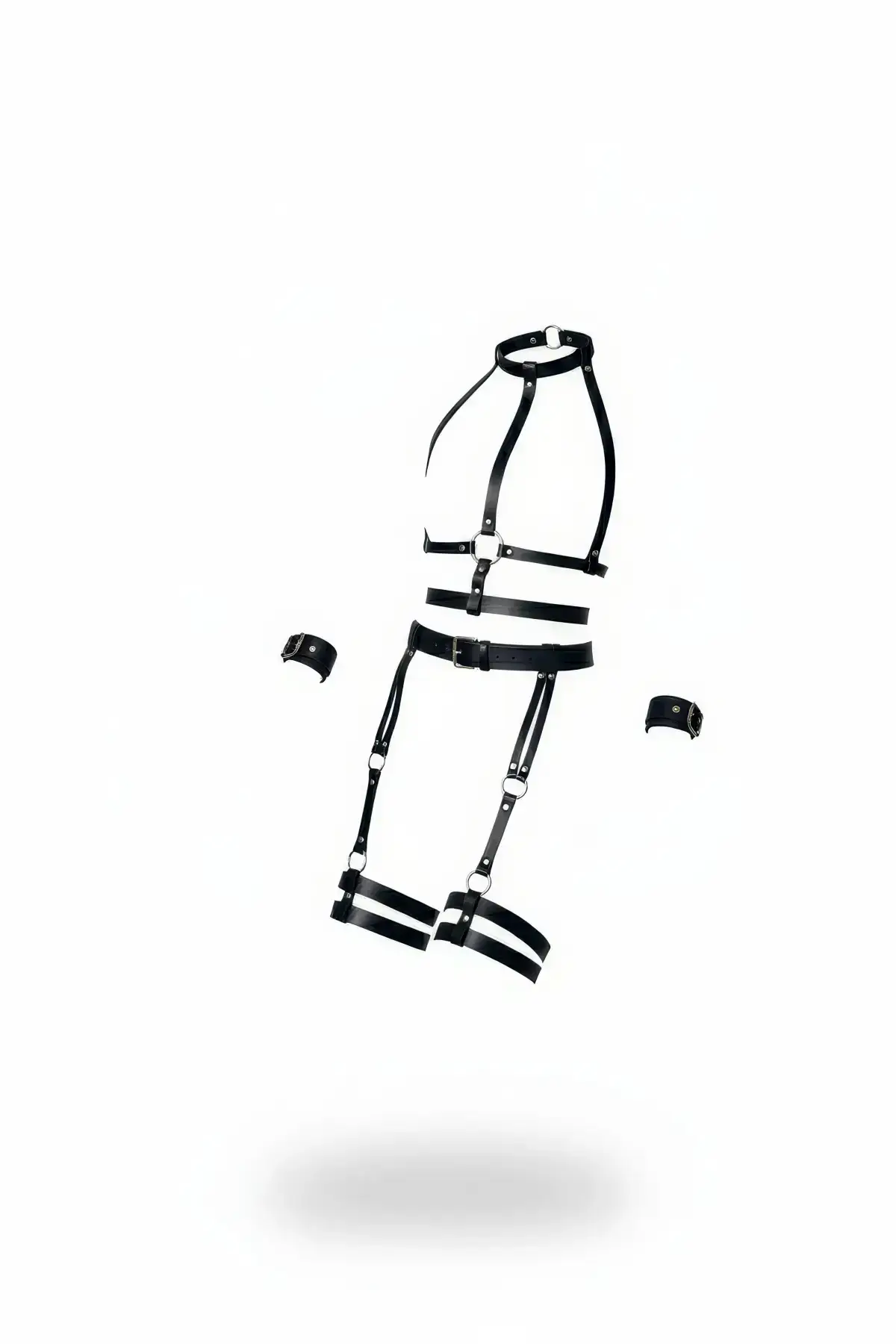 135433.webp Black Garter Harness Leather Body Accessory - SH697 - Image 1