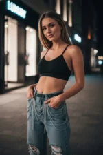 Green Women's Belt with Multiple Chain Details - SH729 - Image 2